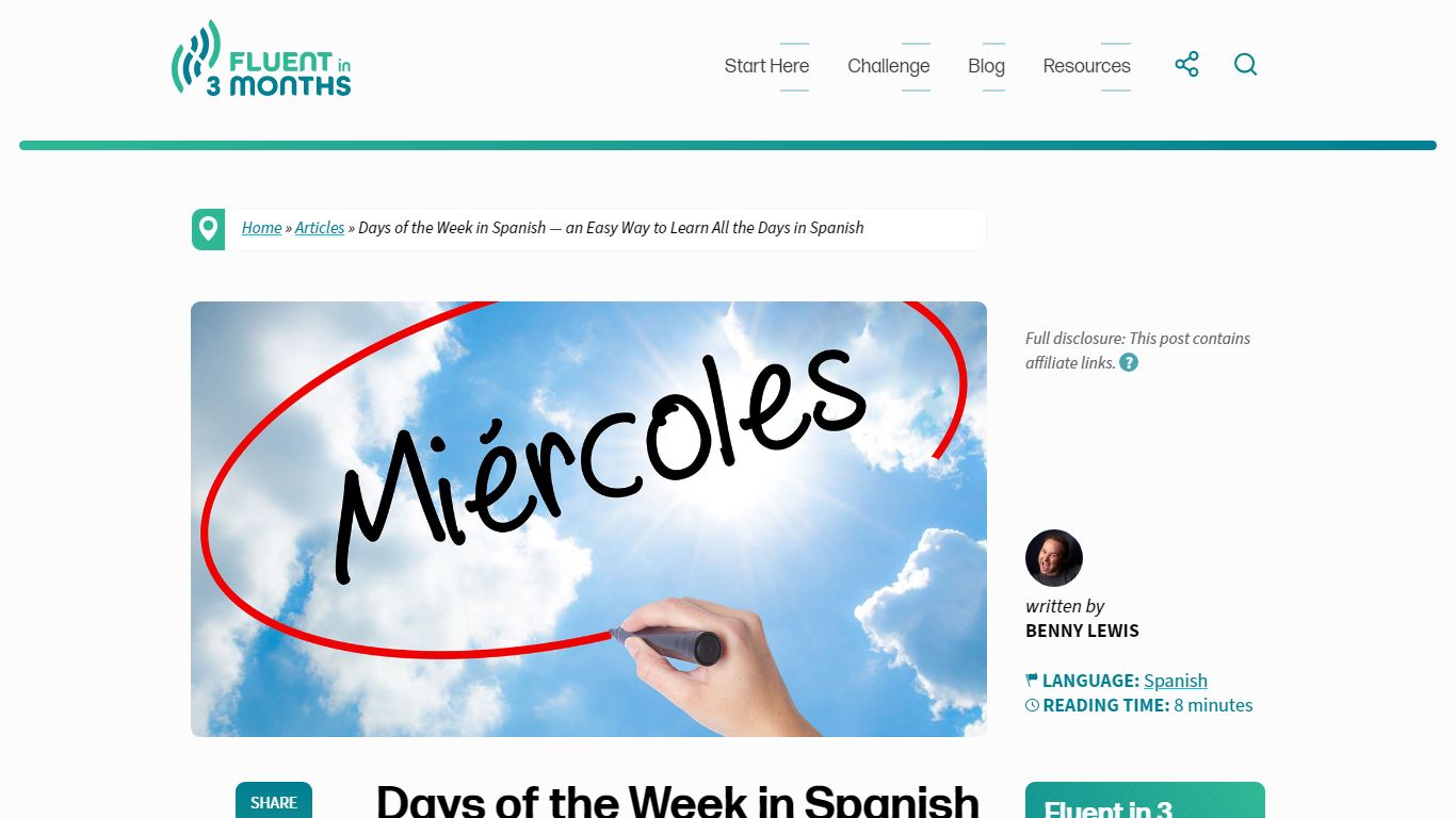 Days of the Week in Spanish -- an Easy Way to Learn All the Days in Spanish